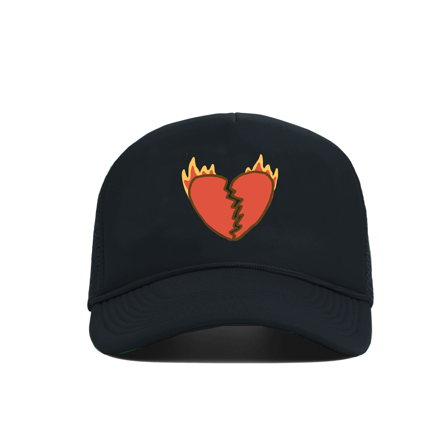 NO MORE BROKEN HEARTS TRUCKER HAT - BLACK