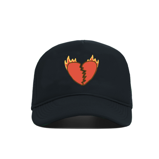 NO MORE BROKEN HEARTS TRUCKER HAT - BLACK