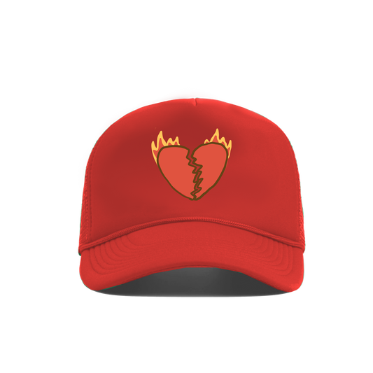 NO MORE BROKEN HEARTS TRUCKER HAT - RED